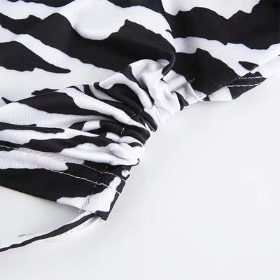 Open-Back Zebra Tie Crop Top