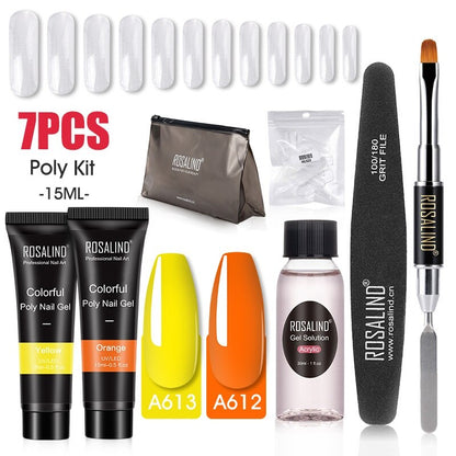 Professional Poly Nail Gel Kit: 6 - 9 Piece Sets