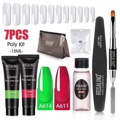 Professional Poly Nail Gel Kit: 6 - 9 Piece Sets