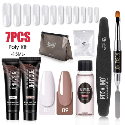 Professional Poly Nail Gel Kit: 6 - 9 Piece Sets