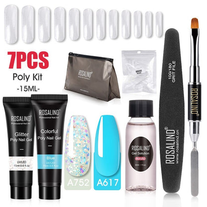 Professional Poly Nail Gel Kit: 6 - 9 Piece Sets