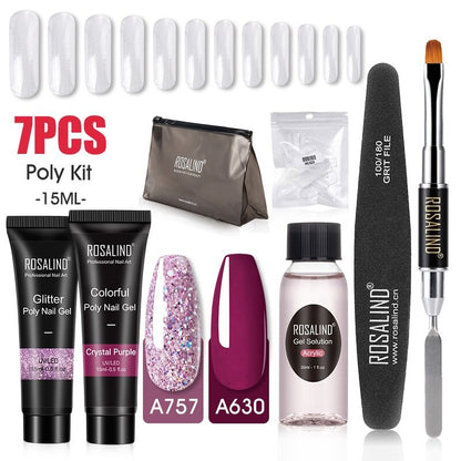 Professional Poly Nail Gel Kit: 6 - 9 Piece Sets