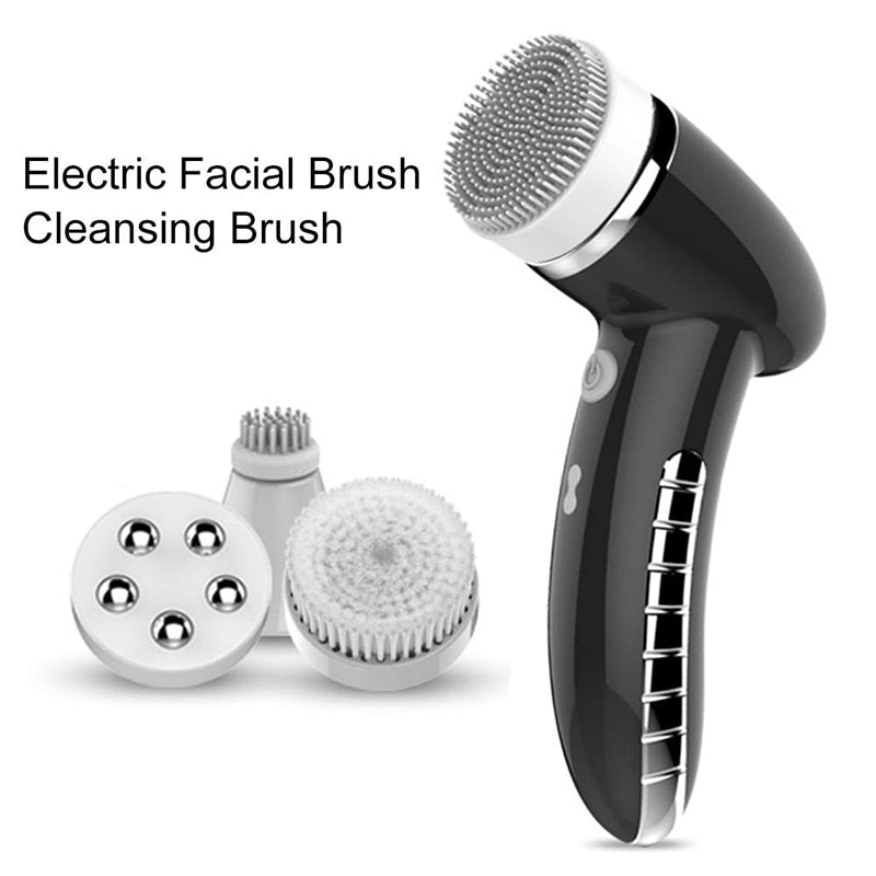 360 Degree Rotation Mini Face Cleanser Brush - Deep Pore Cleansing + Face Massage