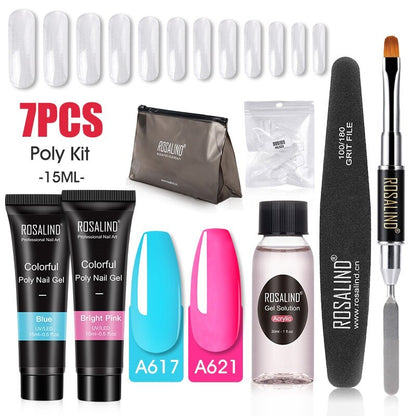 Professional Poly Nail Gel Kit: 6 - 9 Piece Sets