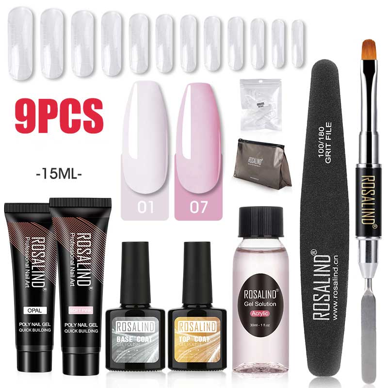 Professional Poly Nail Gel Kit: 6 - 9 Piece Sets