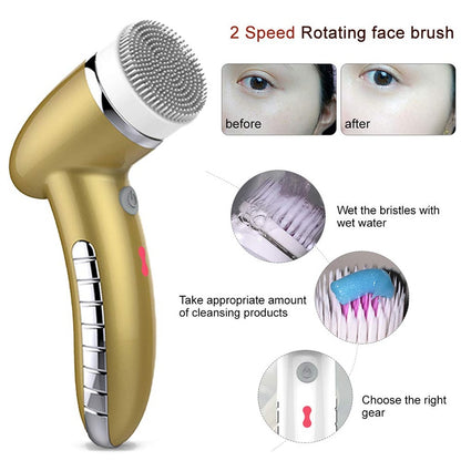 Facial Cleansing Brush with 360 Rotating Head