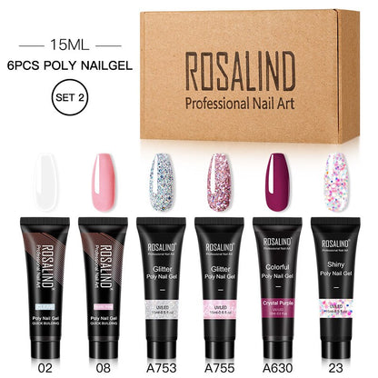 Professional Poly Nail Gel Kit: 6 - 9 Piece Sets