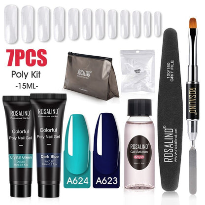 Professional Poly Nail Gel Kit: 6 - 9 Piece Sets
