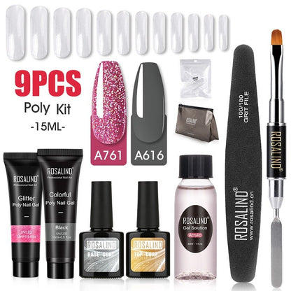 Professional Poly Nail Gel Kit: 6 - 9 Piece Sets