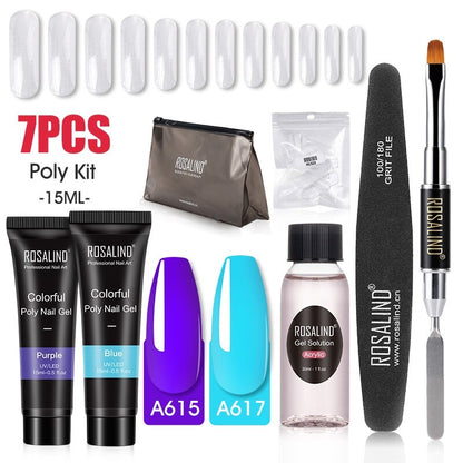 Professional Poly Nail Gel Kit: 6 - 9 Piece Sets
