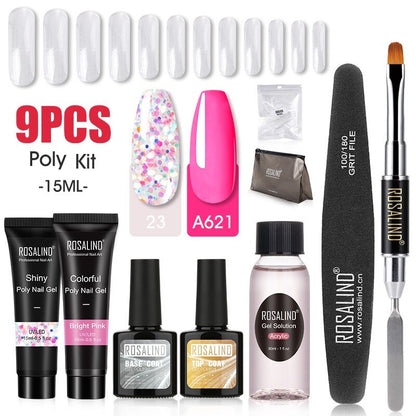 Professional Poly Nail Gel Kit: 6 - 9 Piece Sets