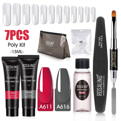 Professional Poly Nail Gel Kit: 6 - 9 Piece Sets