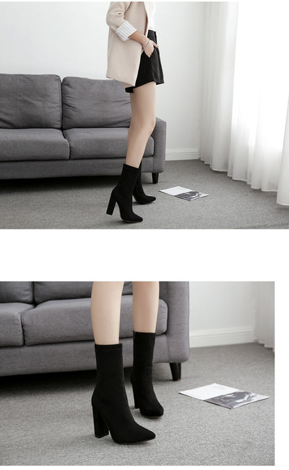 Flock Ladies Chelsea Boots with zipper