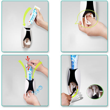Automatic Toothpaste Dispenser & Toothbrush Holder
