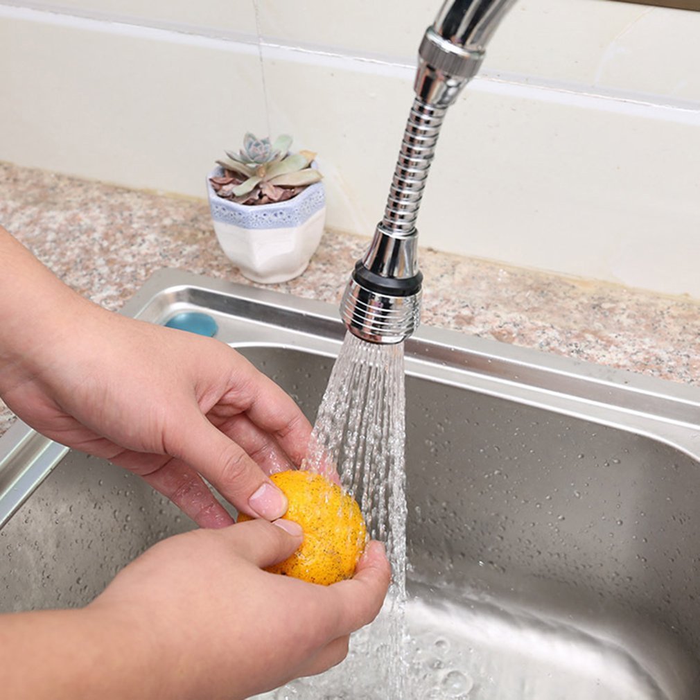 Faucet Extension with Bendable Splash Nozzle