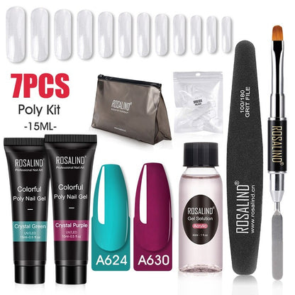 Professional Poly Nail Gel Kit: 6 - 9 Piece Sets