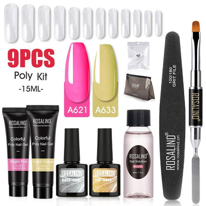 Professional Poly Nail Gel Kit: 6 - 9 Piece Sets