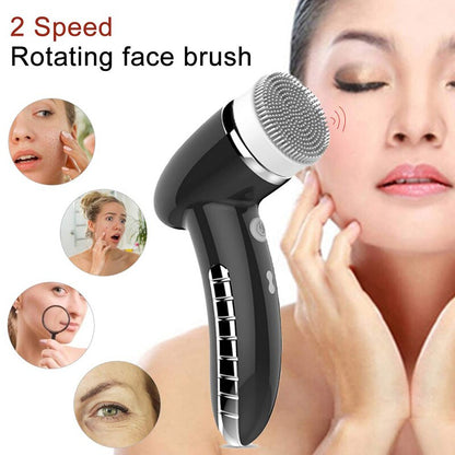 360 Degree Rotation Mini Face Cleanser Brush - Deep Pore Cleansing + Face Massage