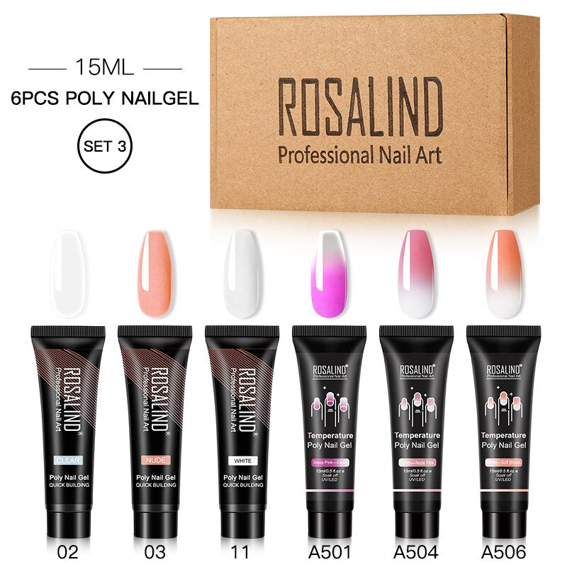Professional Poly Nail Gel Kit: 6 - 9 Piece Sets