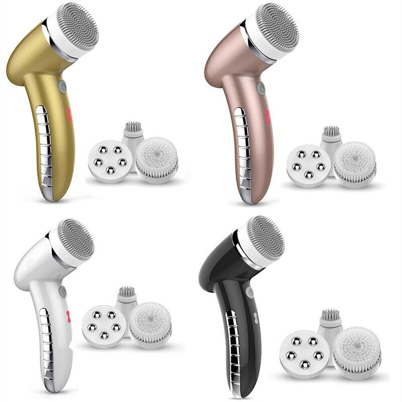 360 Degree Rotation Mini Face Cleanser Brush - Deep Pore Cleansing + Face Massage