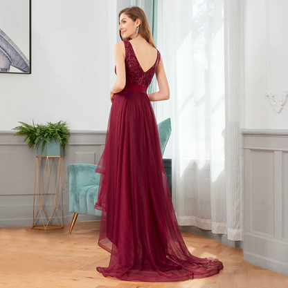 Classy Womens Asymmetrical Tulle Ladies Prom Dress