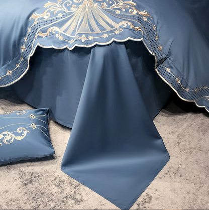 Luxury Duvet Cover 4 Piece Set - Royal Embroidery Linen