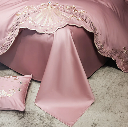 Luxury Duvet Cover 4 Piece Set - Royal Embroidery Linen