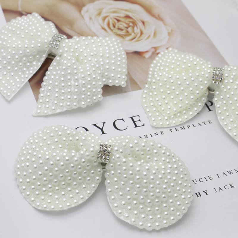 Girls Bling Pearl Bow Hairpins Hair Accessories