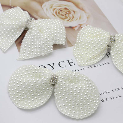 Girls Bling Pearl Bow Hairpins Hair Accessories