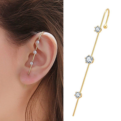 Crystal Charm Hook Ear Climber Earrings