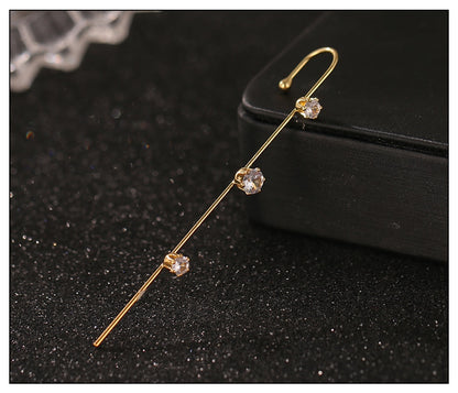 Crystal Charm Hook Ear Climber Earrings