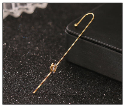 Crystal Charm Hook Ear Climber Earrings