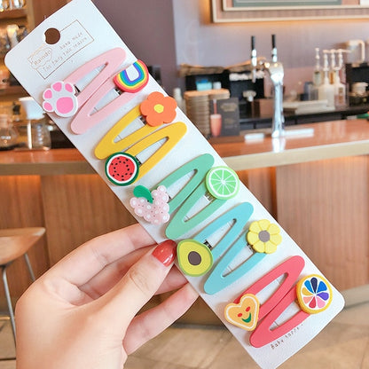 Girls Cute Cartoon Fruit Hairpins:  10 - 15 Piece Sets