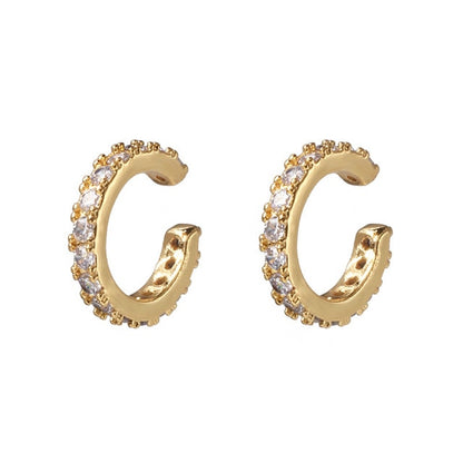 C Shaped CZ Rhinestone Small Ear Cuffs Clip