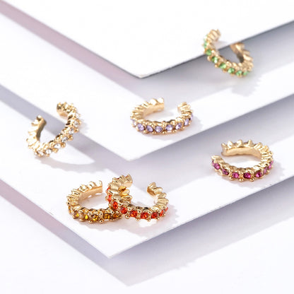 C Shaped CZ Rhinestone Small Ear Cuffs Clip