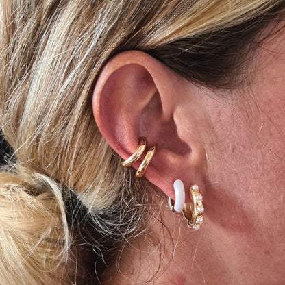 C Shaped CZ Rhinestone Small Ear Cuffs Clip