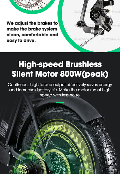 Electric bike 20 inch eBike snowbike 48V 15AH lithium battery