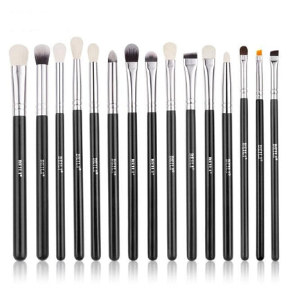 Makeup brushes set Natural goat hair - Black